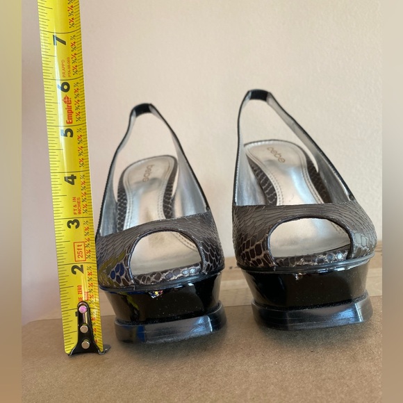 BeBe Zahara Black Snake Heel Womens Size 7B - Picture 9 of 10